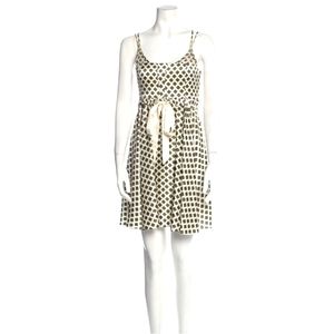 $420 CINQ À SEPT Silk Geometric Printed Mini Lined Slip Dress Size: XS